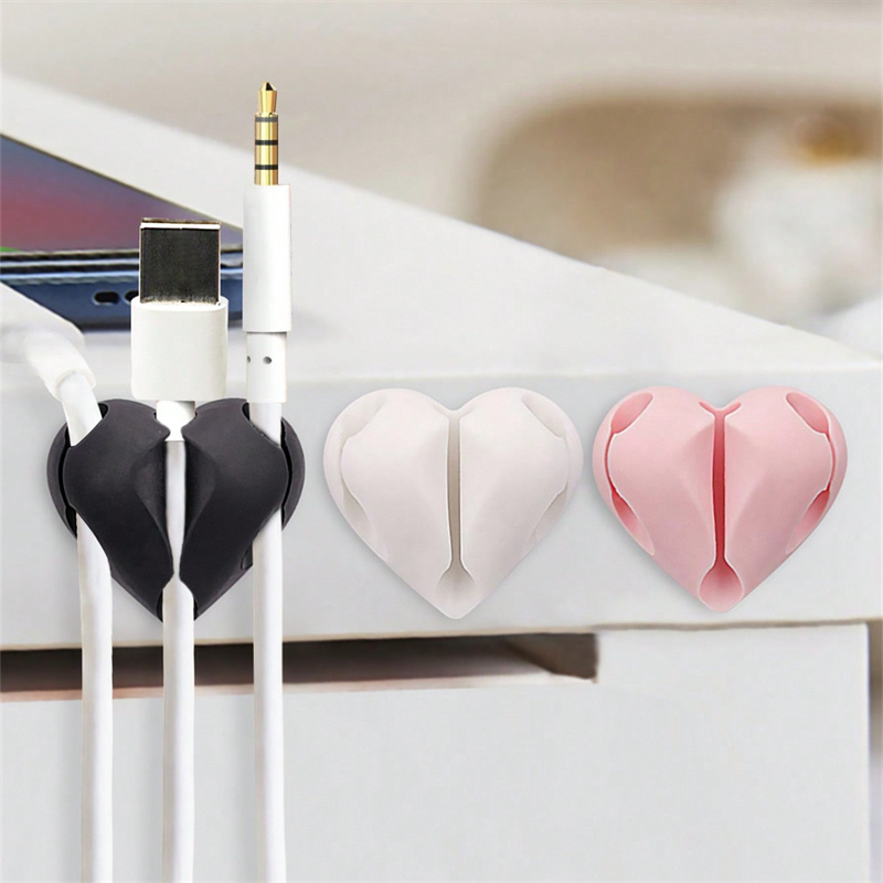 Car Cable Organizer - 2pcs 하트 모양의 미니 케이블 와인더