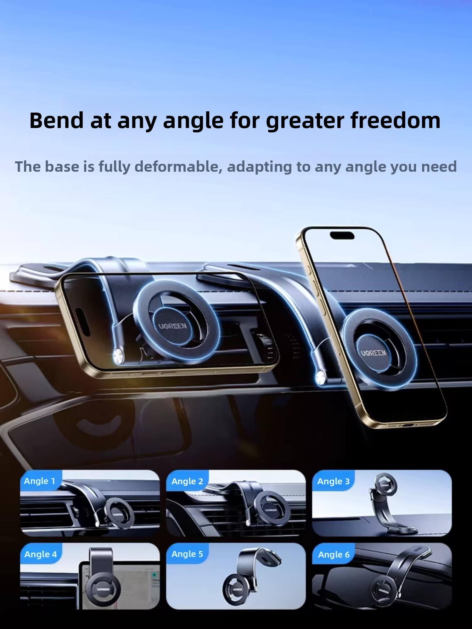 Car Vacuum - UGREEN 자석 차량용 거치대, 360도 회전