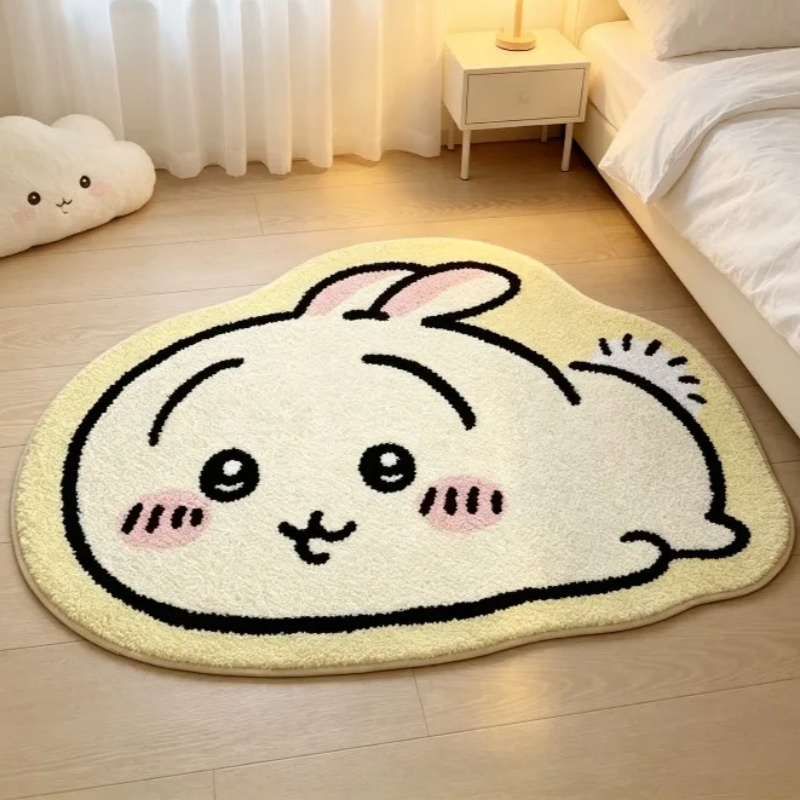 치이카와 만화 러그 애니메이션 하치와레 우사기 플러시  - Car Floor Mat 리뷰 및 가격
