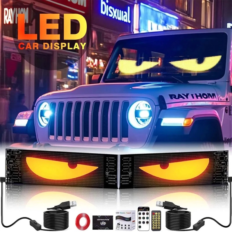 LED 매트릭스 픽셀 패널 LED 사인 자동차 악마의  - Car Led Light 리뷰 및 가격
